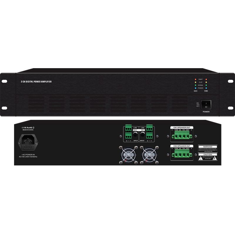 Hifi Stereo Audio Frequency Power Amplifier Dual-Channel Power Or Four-Channel Power Amplifier Independent Control Household Digital Amplifier Can Be Customized(RH2120DW)