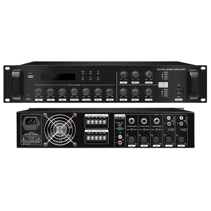 Hot Sale High Quality Bluetooth Digital Amplifier 60W to 1300W Dual Channel Four Channel Power Amplifier Stereo Karaoke Audio System Professional Audio Class D Amplifier Can Be Customized(RH2250WM)