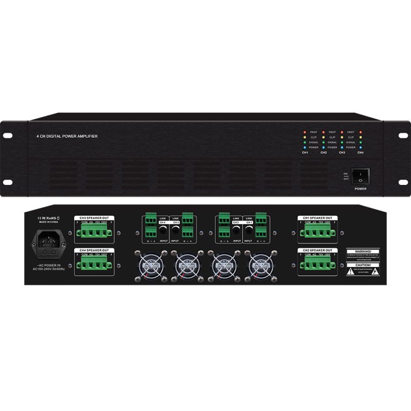 Customizable High Quality Bluetooth Audio Power Amplifier 60W to 500W Home Theater Wireless Microphone Mini HiFi Stereo Class D Amplifier(RH4120DW)