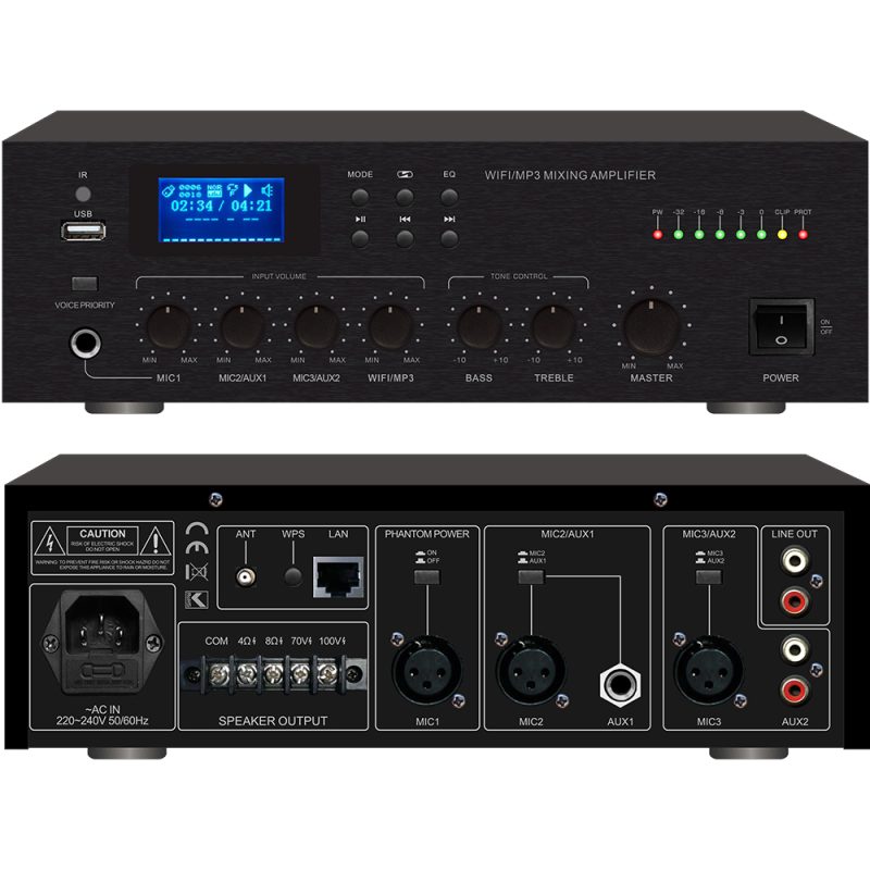 Hifi Stereo Audio Frequency Power Amplifier Dual-Channel Power Or Four-Channel Power Amplifier Independent Control Household Digital Amplifier Can Be Customized(RH61WIFI)
